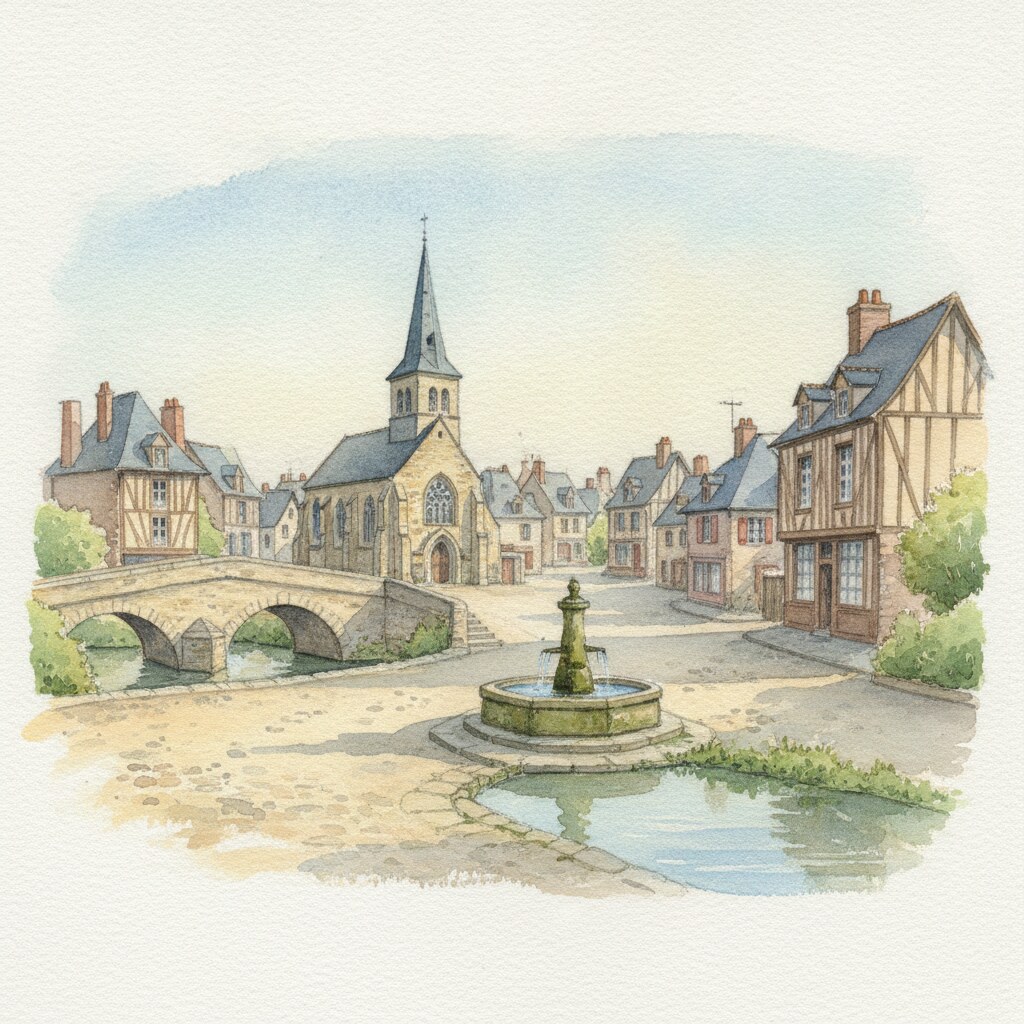 Mézidon Vallée d'Auge — aquarelle — France