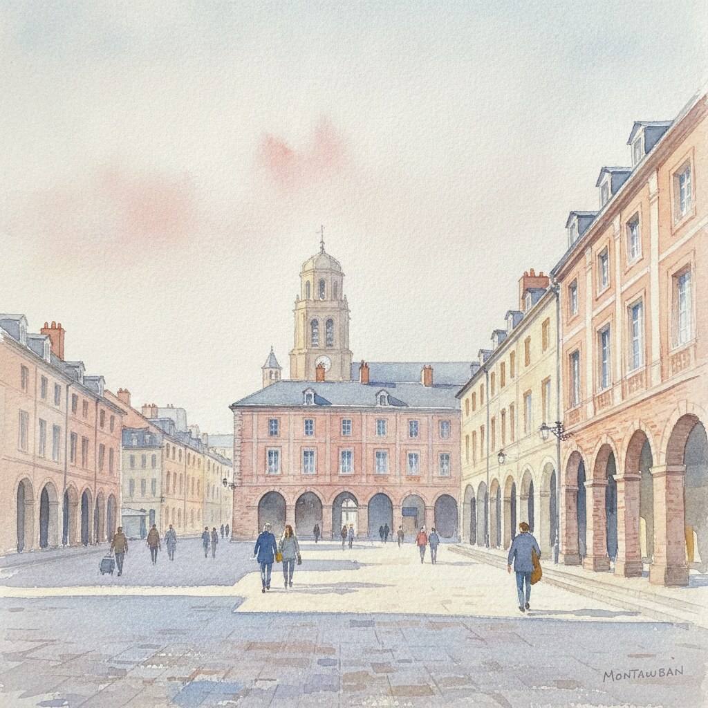 Montauban — acuarela — Francia