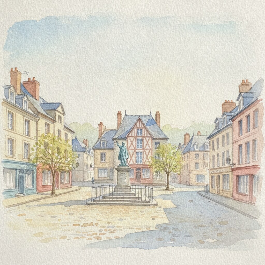 Mortagne-au-Perche — acuarela — Francia