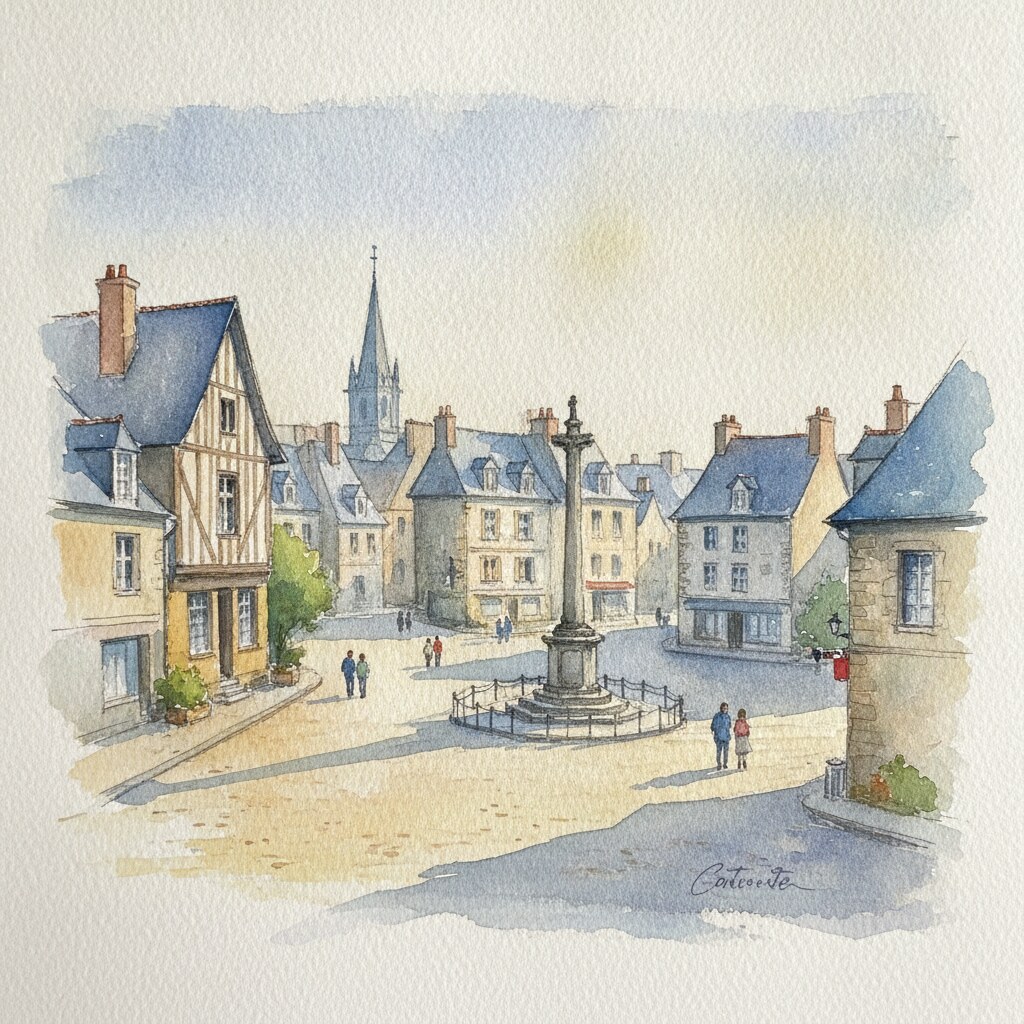 Mortain-Bocage — aquarelle — France