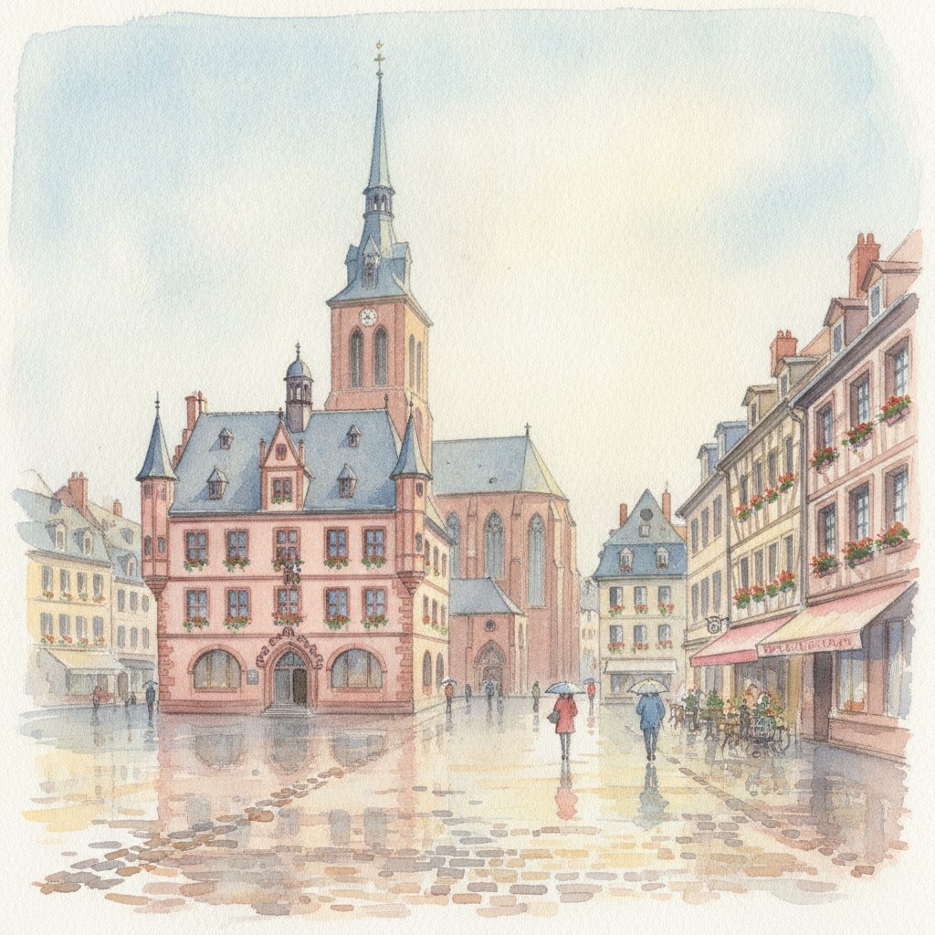Mulhouse — acuarela — Francia