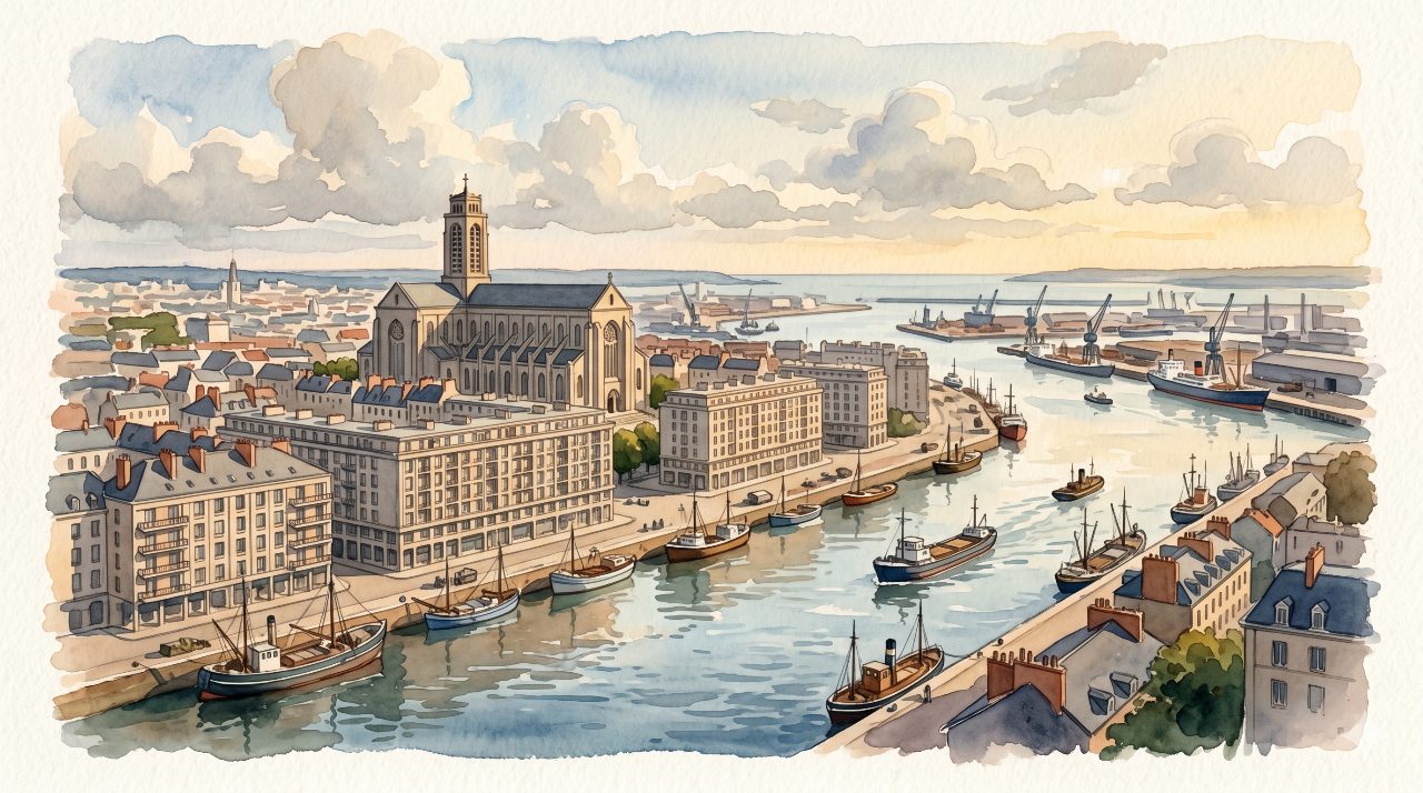 Aquarelle de Nantes