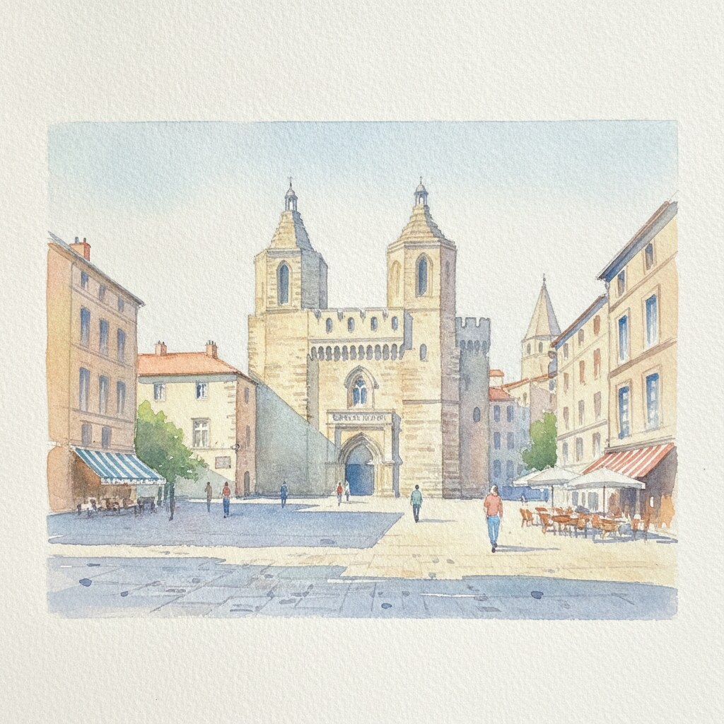 Narbonne — acuarela — Francia