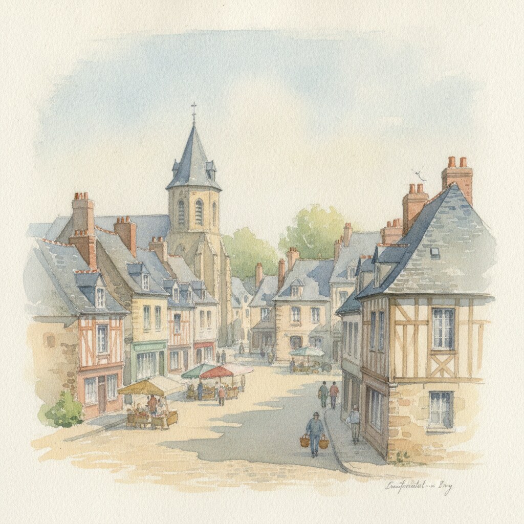 Neufchâtel-en-Bray — aquarelle — France