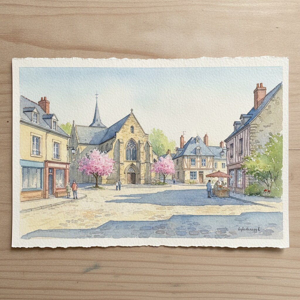 Nogent-le-Roi — acuarela — Francia