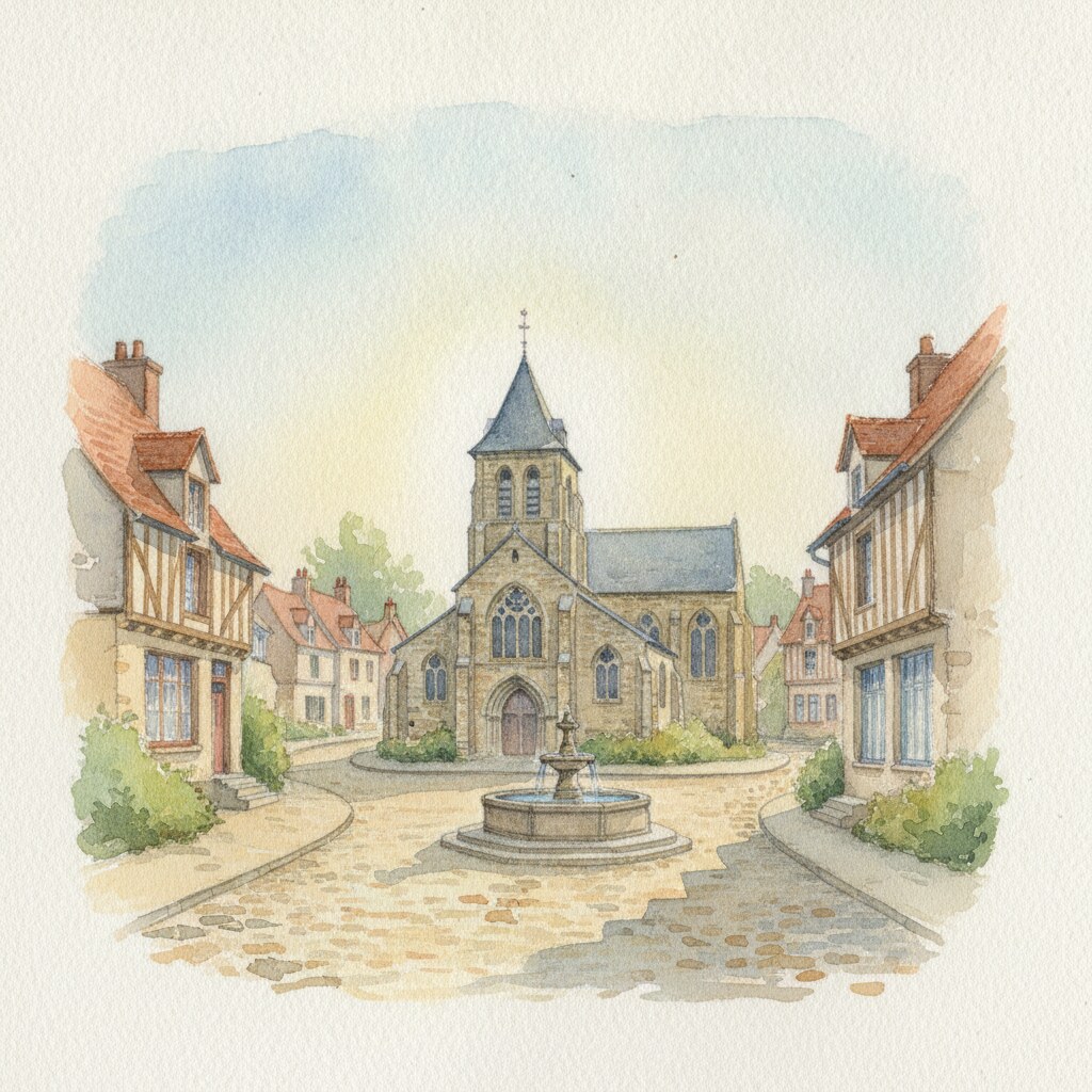 Offranville — aquarelle — France