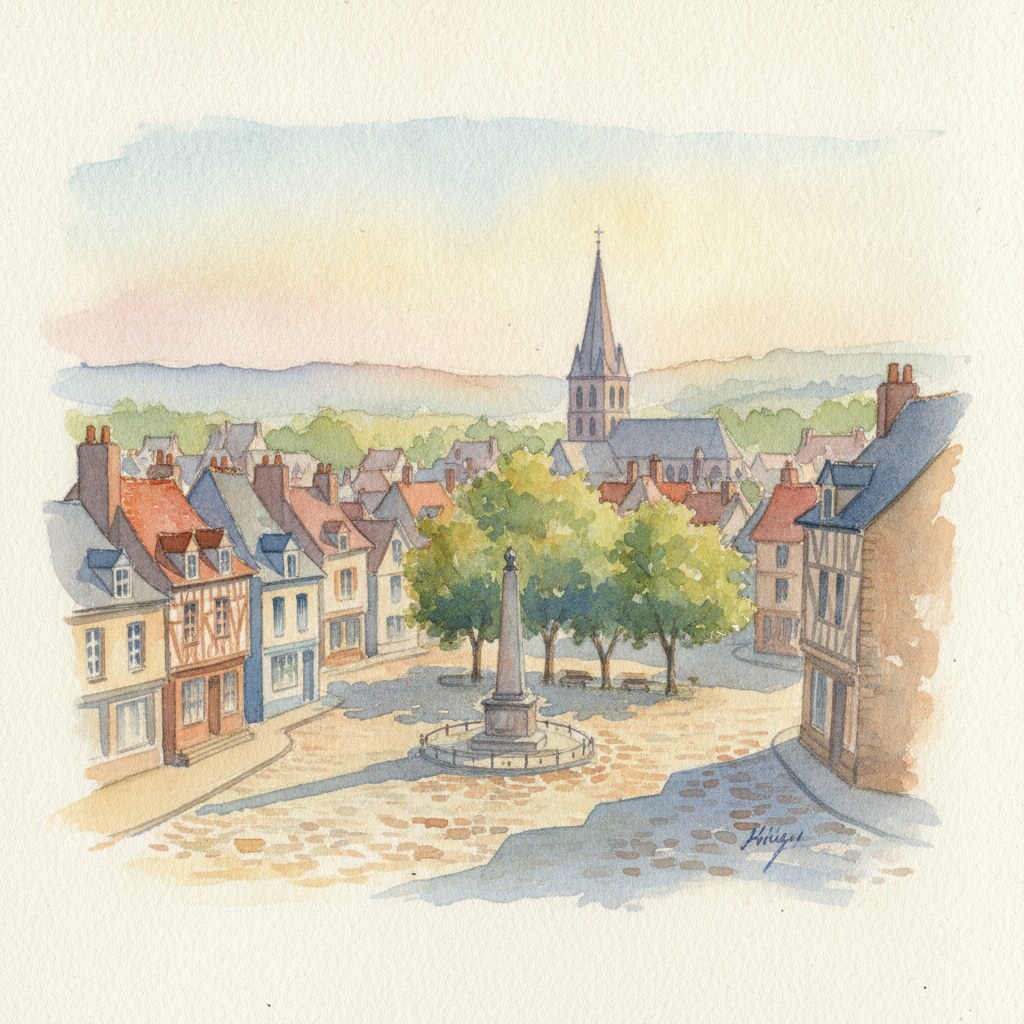 Pavilly — aquarelle — France