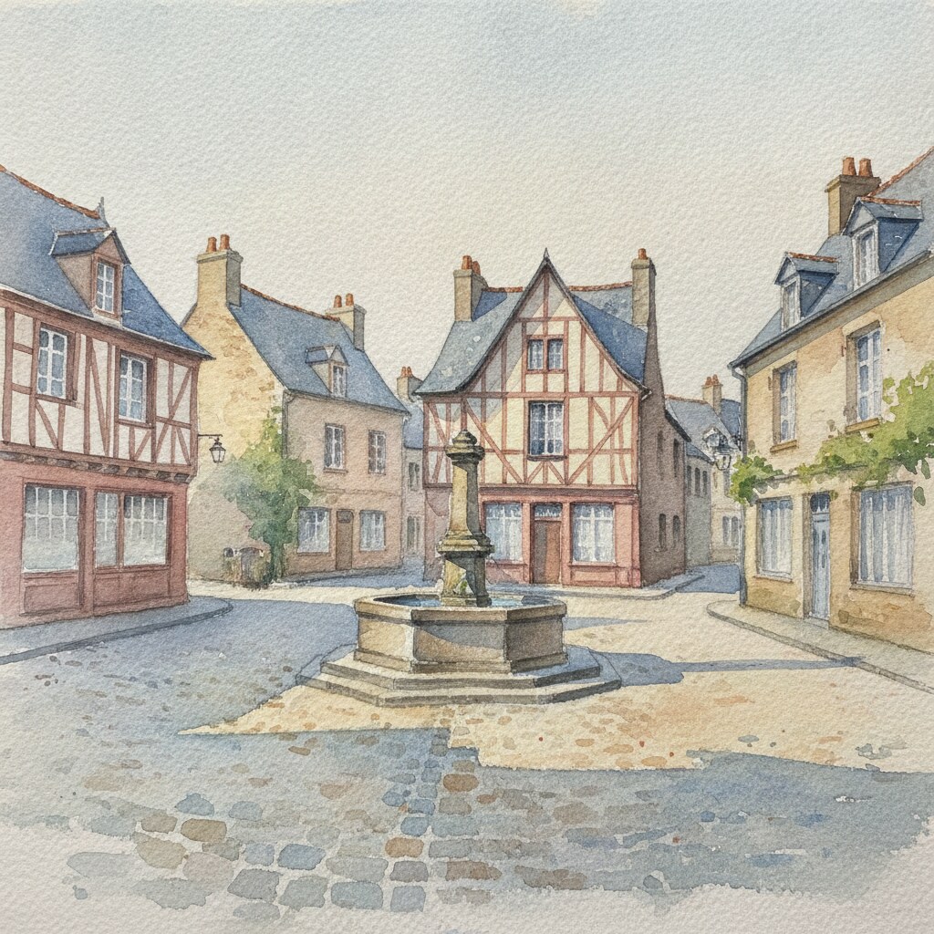Percy-en-Normandie — aquarelle — France
