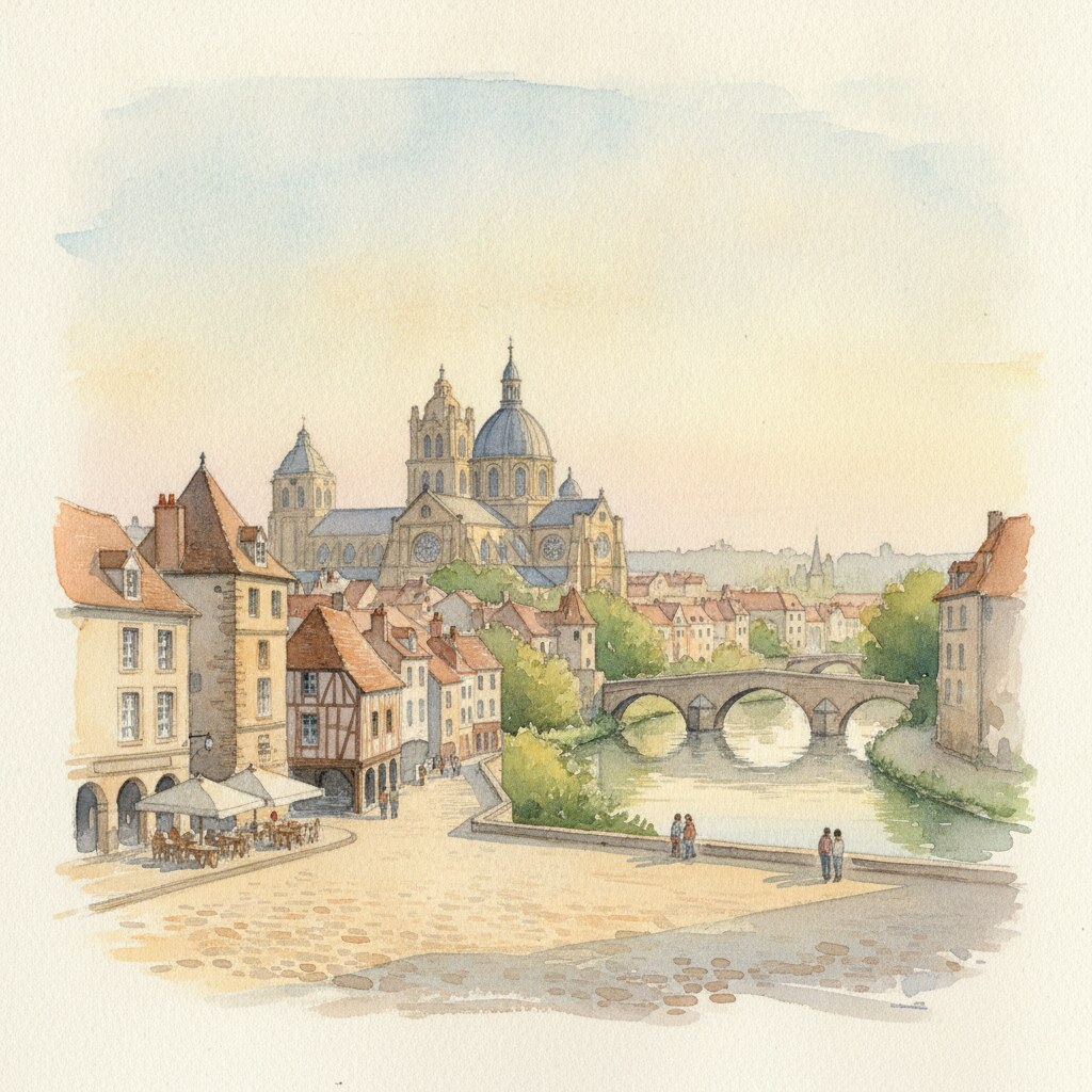 Périgueux — acuarela — Francia