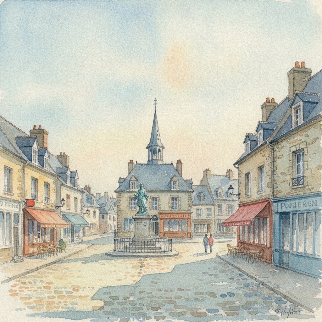 Pontorson — aquarelle — France
