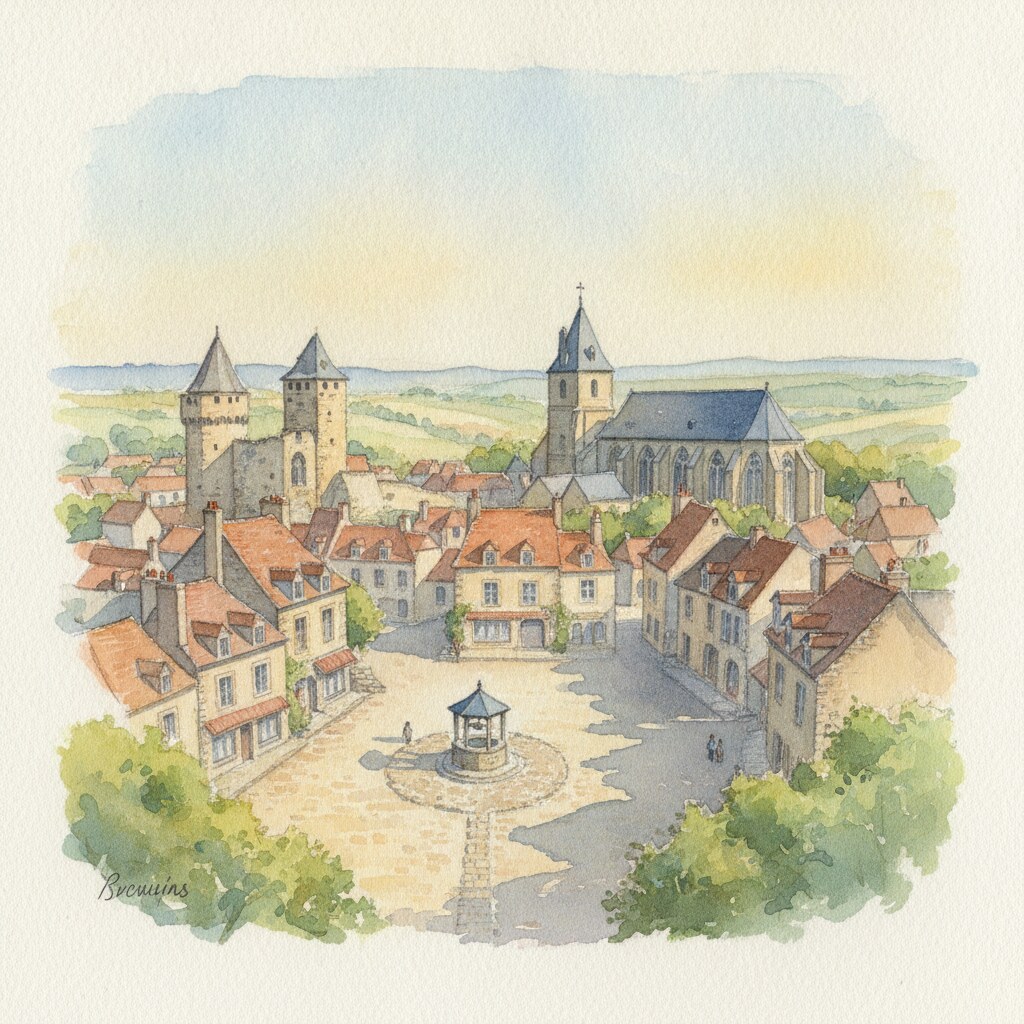 Provins — acuarela — Francia