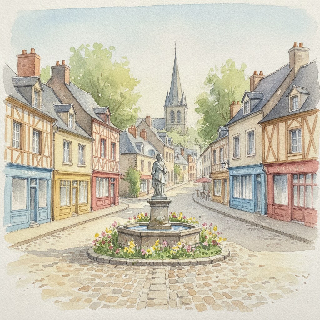 Rives d'Andaine — aquarelle — France