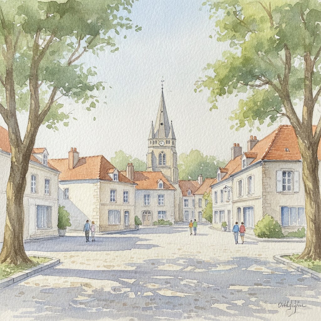 Saint-Amand-Villages — aquarelle — France