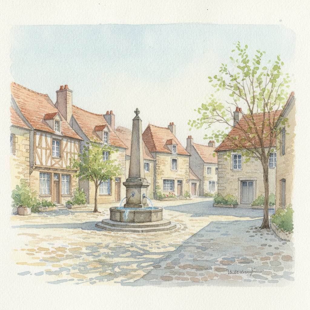 Saint-Aubin-sur-Gaillon — acuarela — Francia