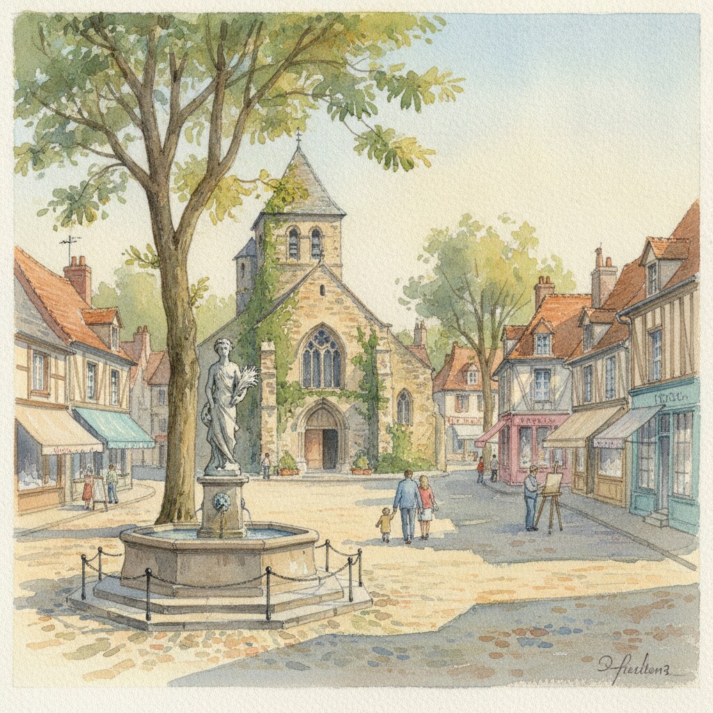 Saint-Germain-la-Blanche-Herbe — aquarelle — France