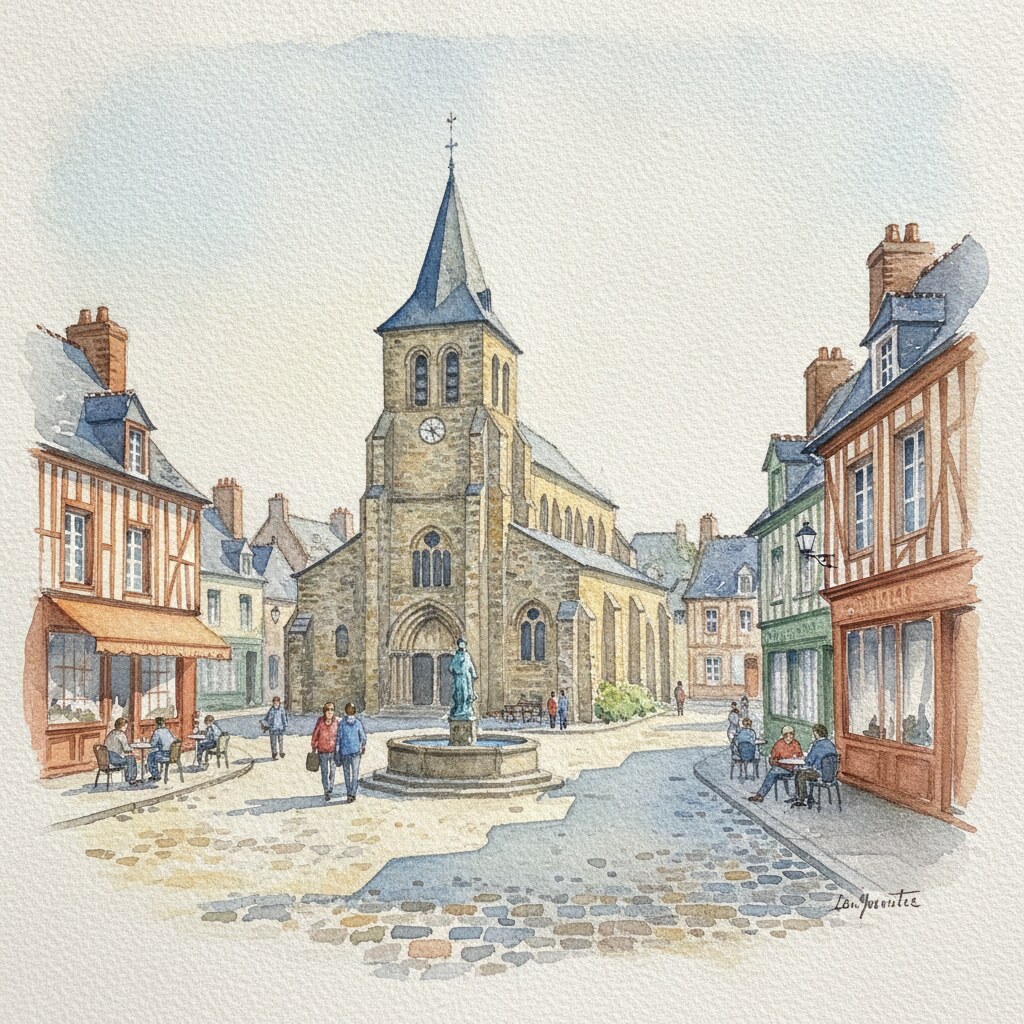 Saint-James — aquarelle — France