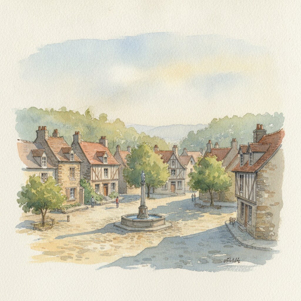 Saint-Jean-d'Elle — aquarelle — France