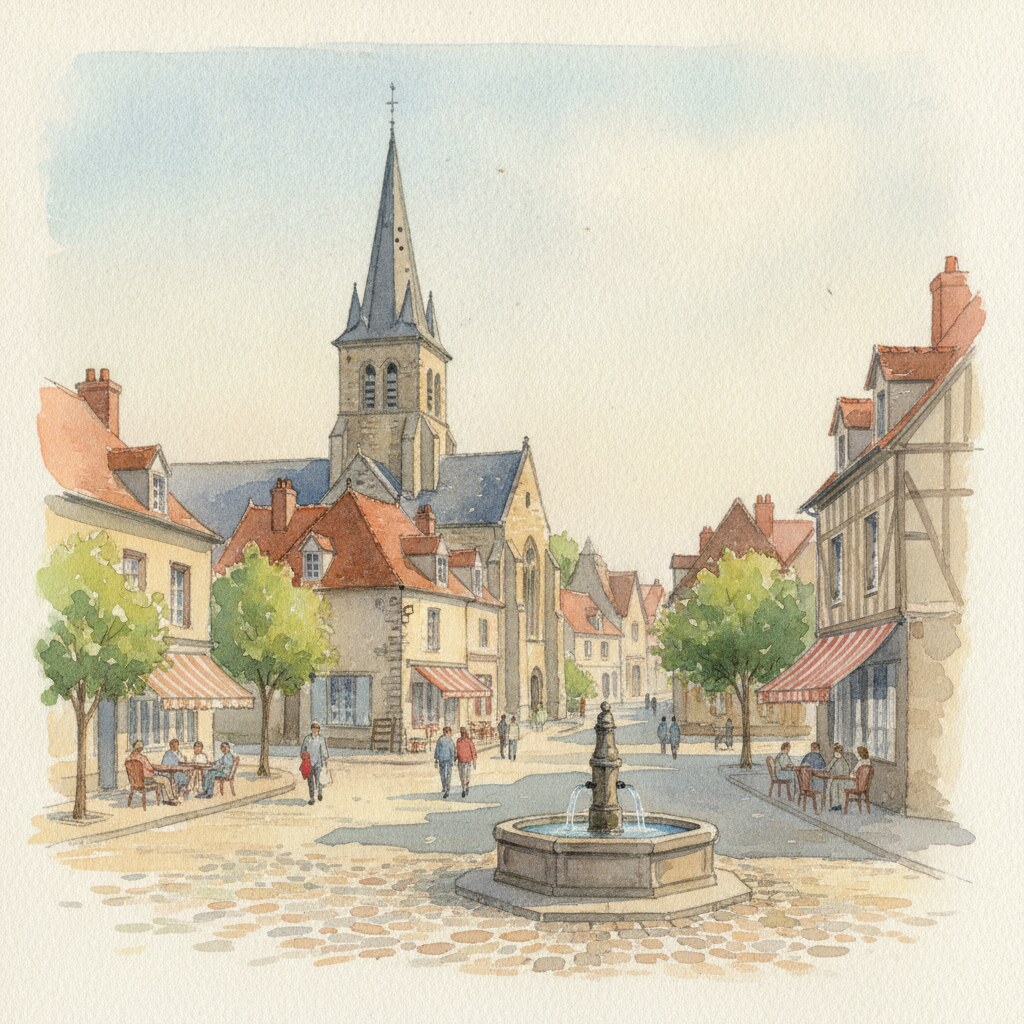 Saint-Manvieu-Norrey — aquarelle — France