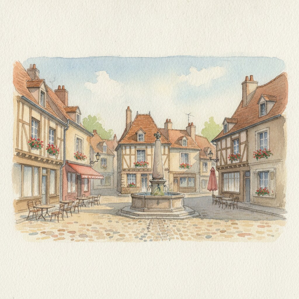 Saint-Marcel — aquarelle — France