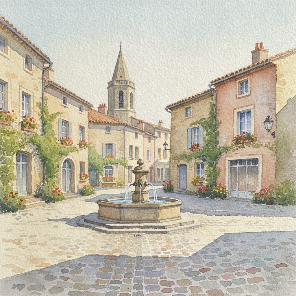 Saint-Martin-de-May — aquarelle — France