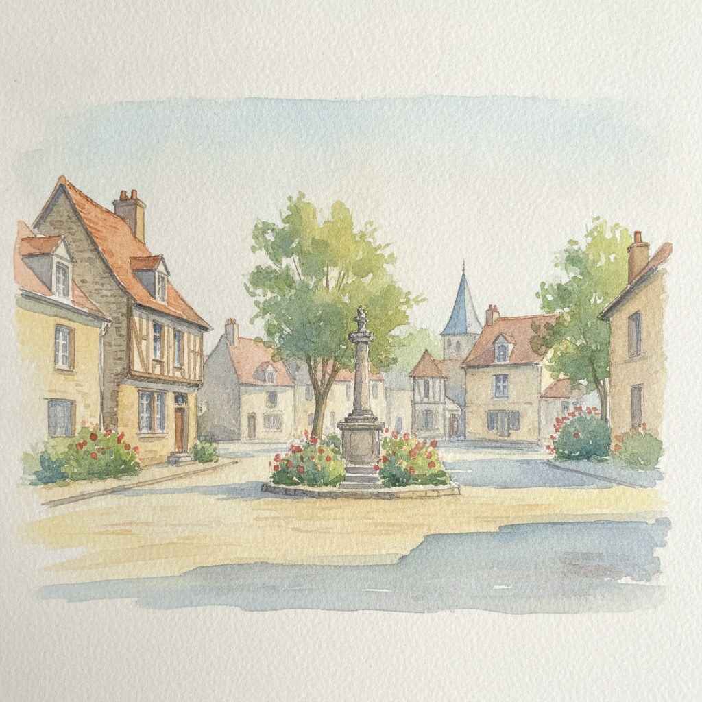 Saint-Ouen-de-Thouberville — acuarela — Francia