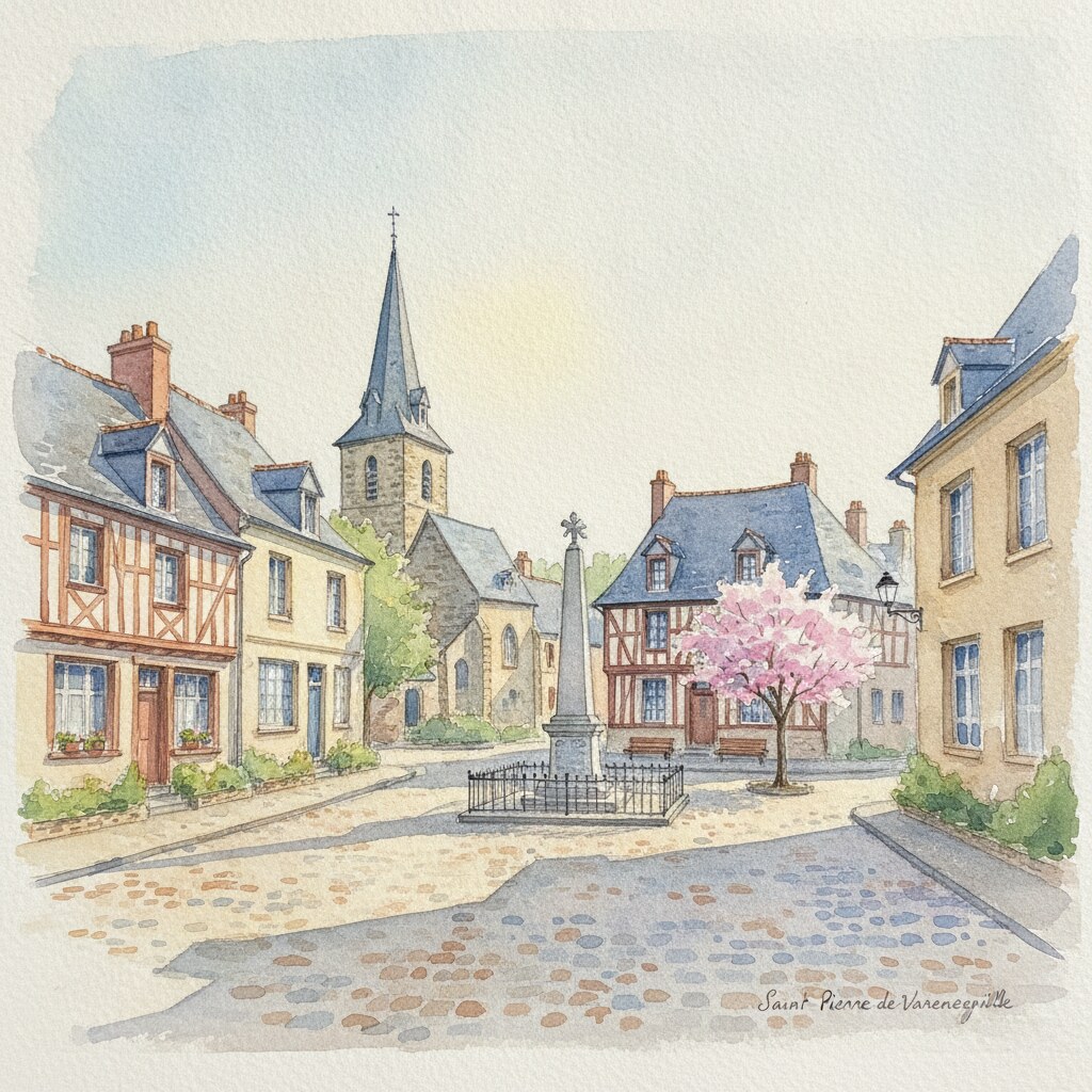Saint-Pierre-de-Varengeville — acuarela — Francia