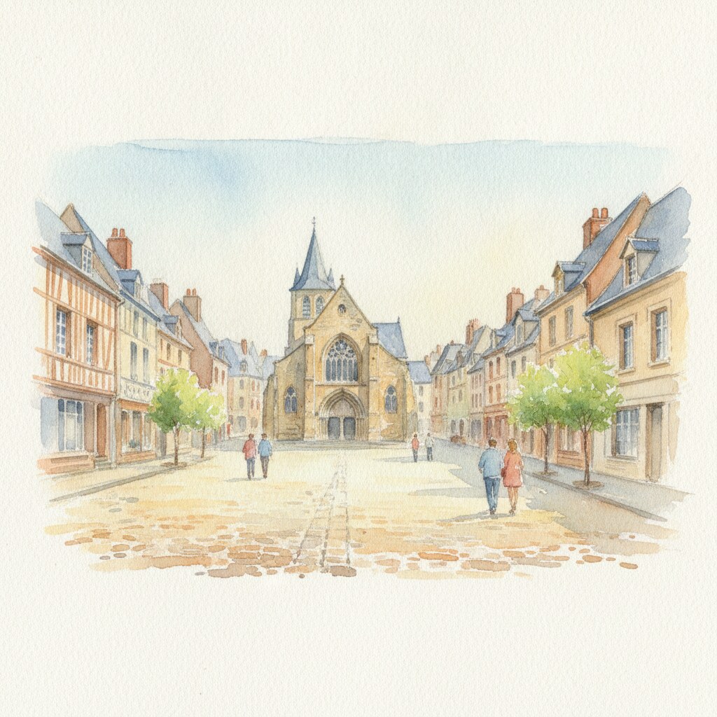 Saint-Pierre-en-Auge — aquarelle — France
