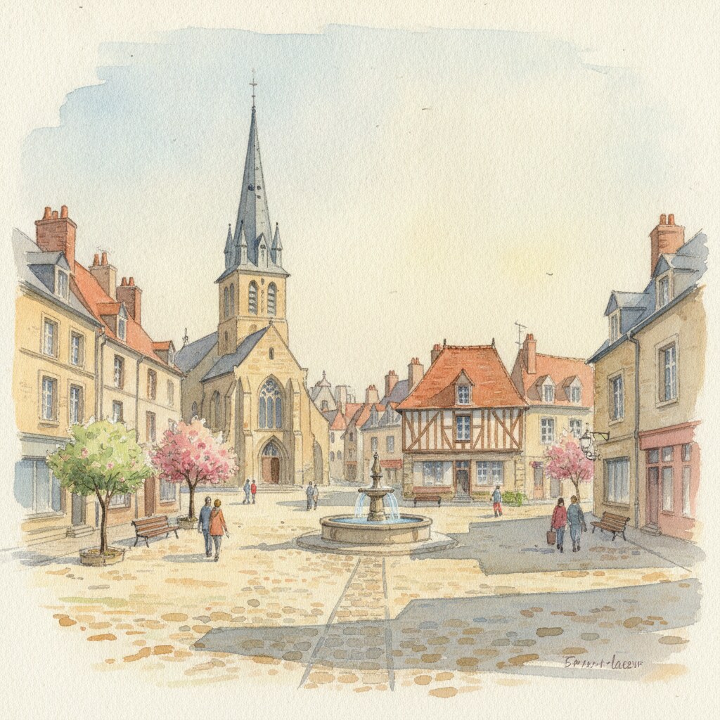Saint-Pierre-lès-Elbeuf — aquarelle — France