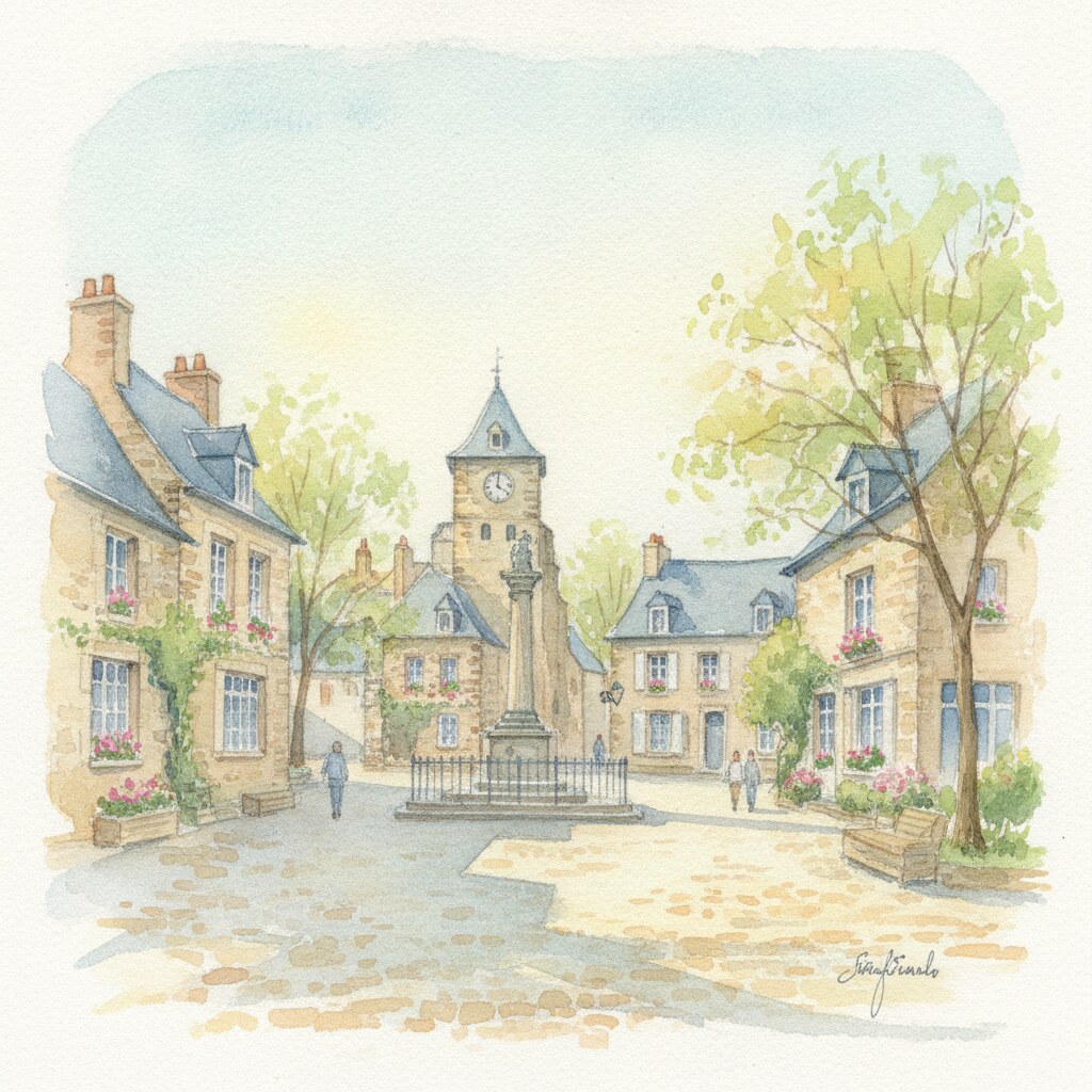 Saint-Sauveur-le-Vicomte — aquarelle — France