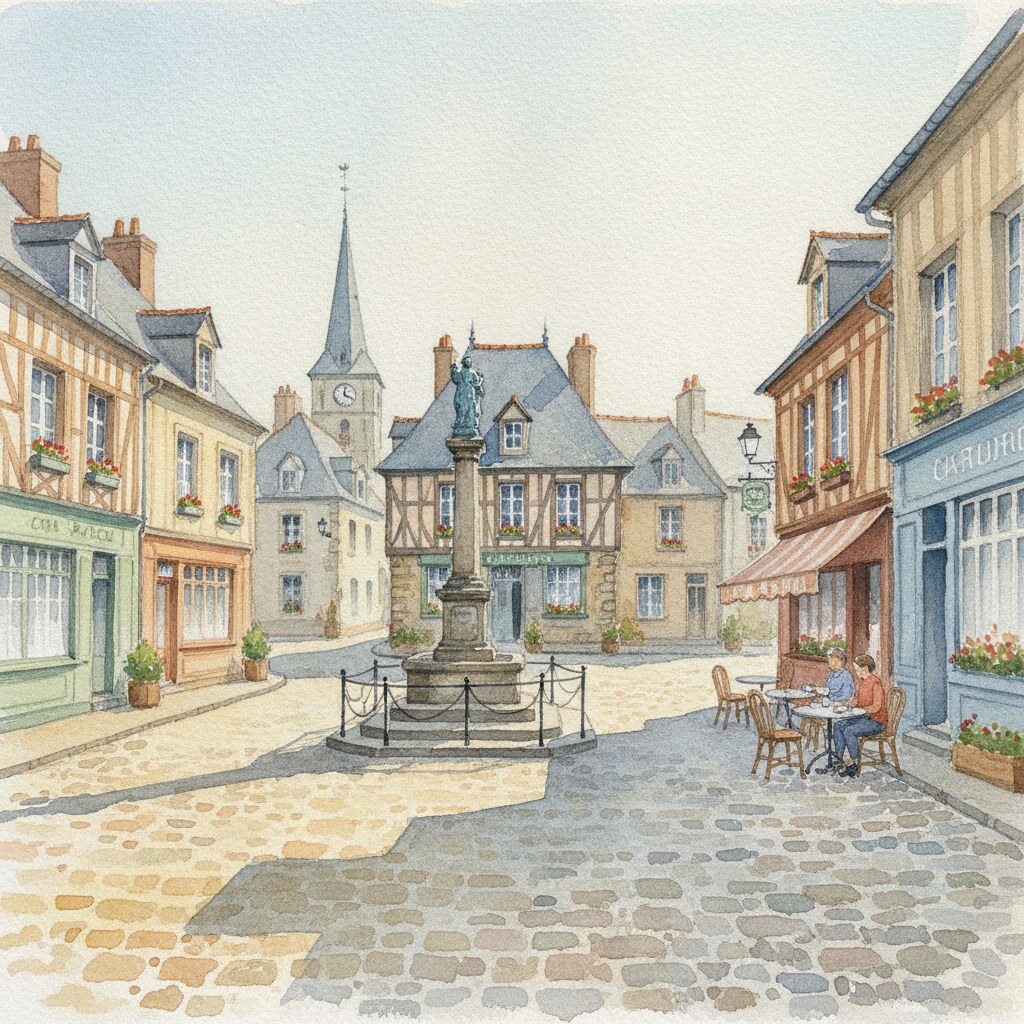 Saint-Sauveur-Villages — aquarelle — France