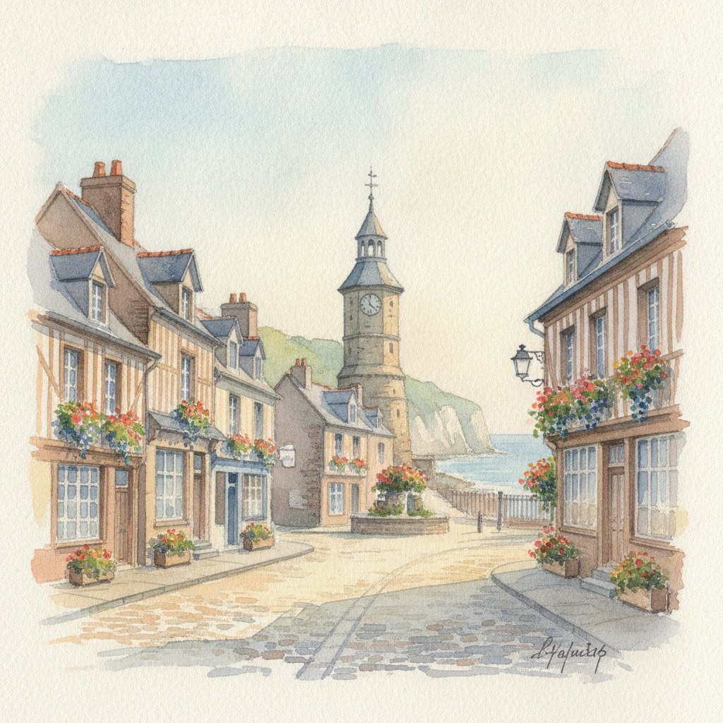 Saint-Valery-en-Caux — aquarelle — France