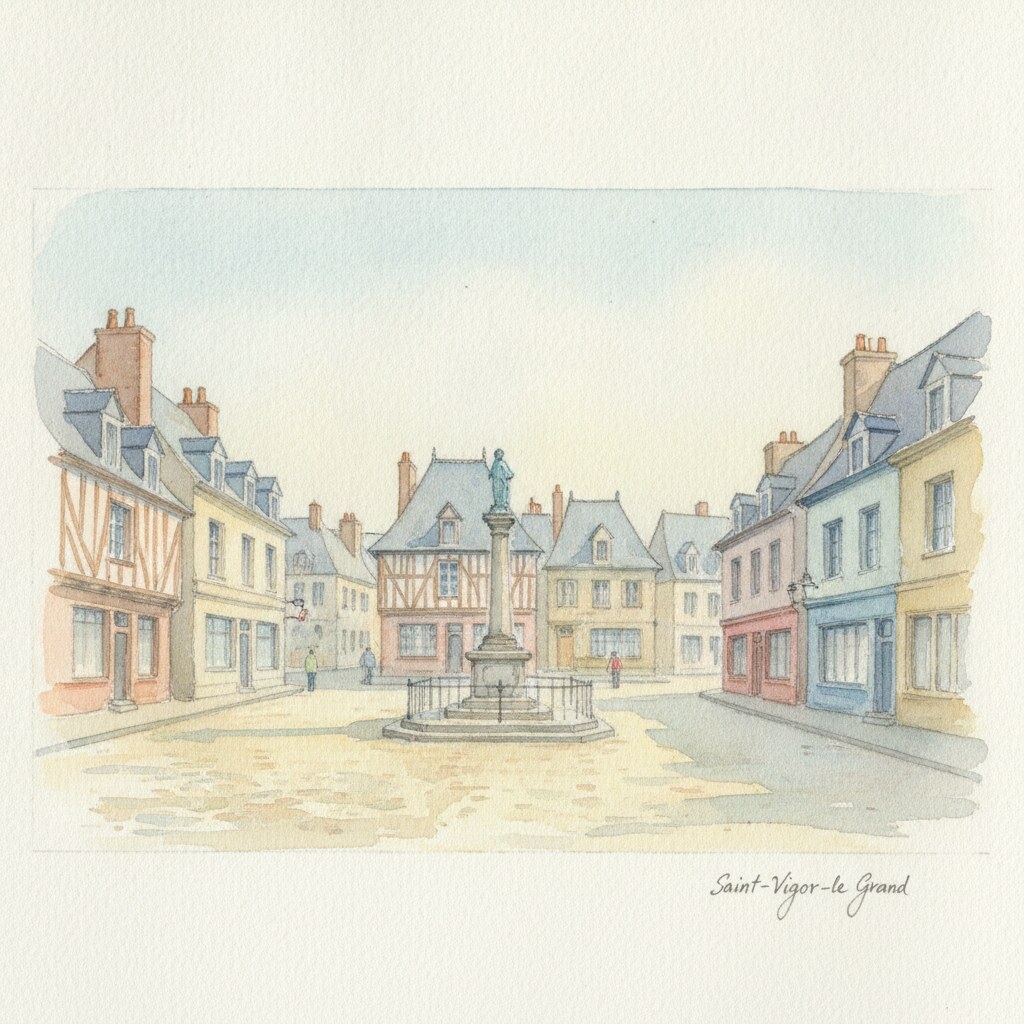 Saint-Vigor-le-Grand — aquarelle — France