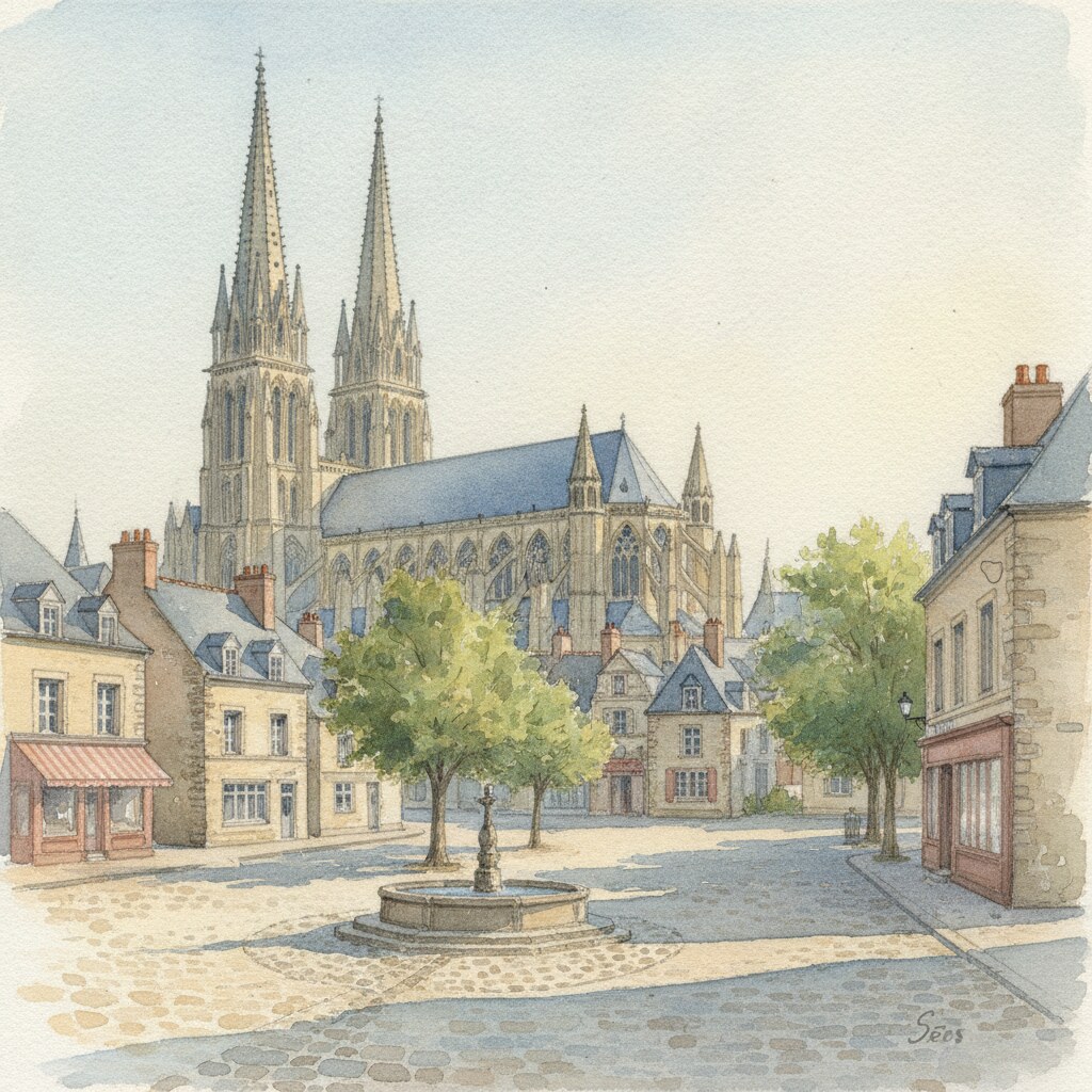 Sées — aquarelle — France