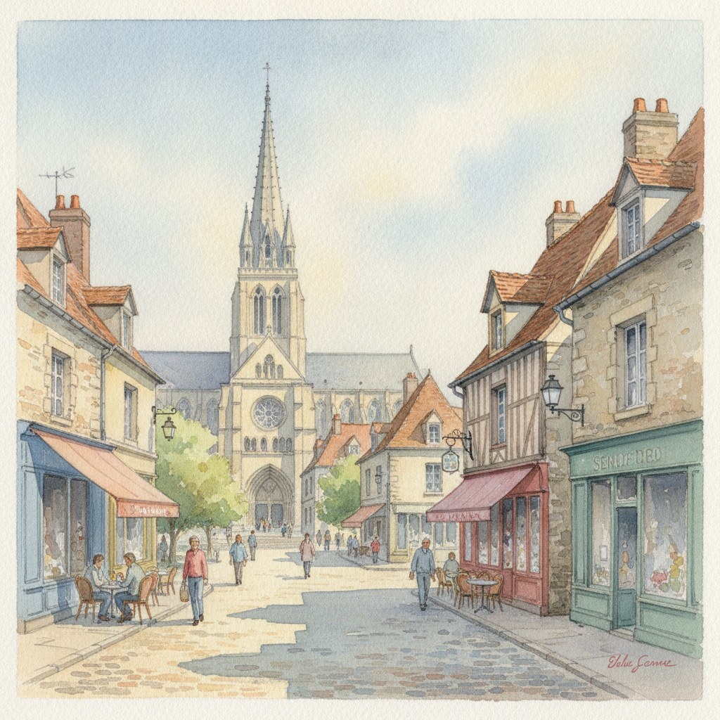 Senlis — acuarela — Francia