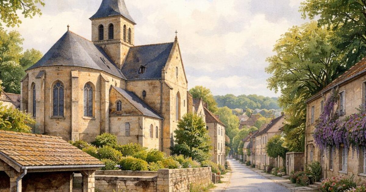 Soindres — acuarela — Francia