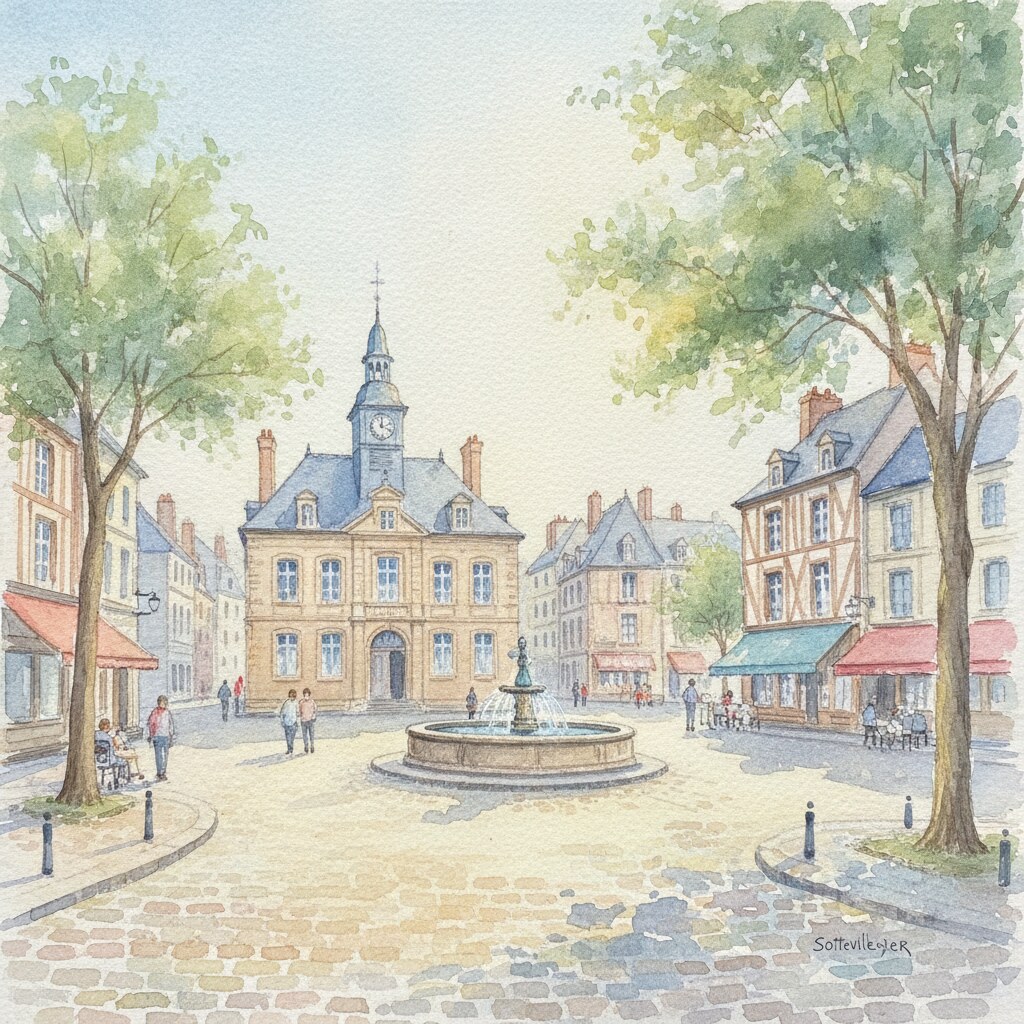 Sotteville-lès-Rouen — acuarela — Francia