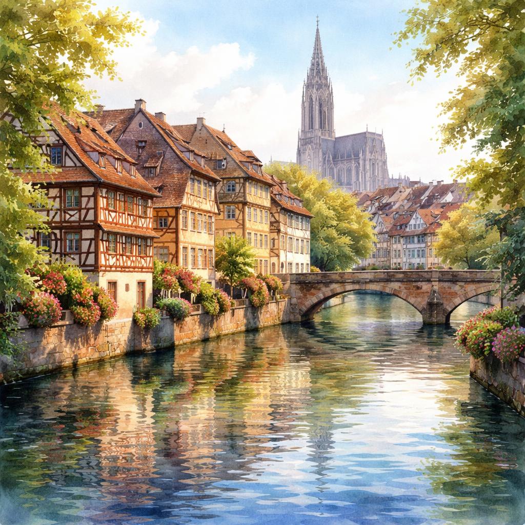 Strasbourg — acuarela — Francia