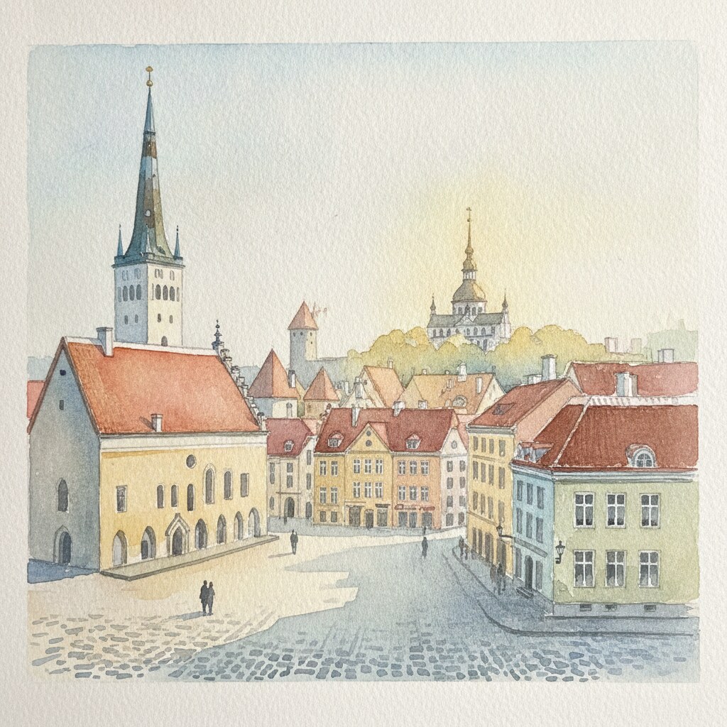 Tallinn — aguarela — Estónia