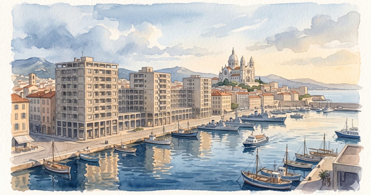 Toulon — acuarela — Francia