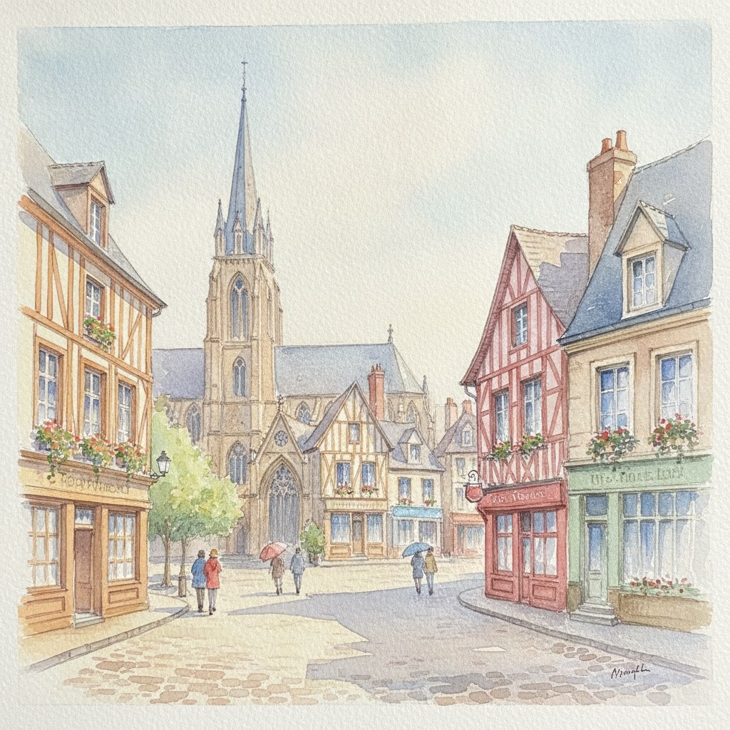 Troyes — acuarela — Francia