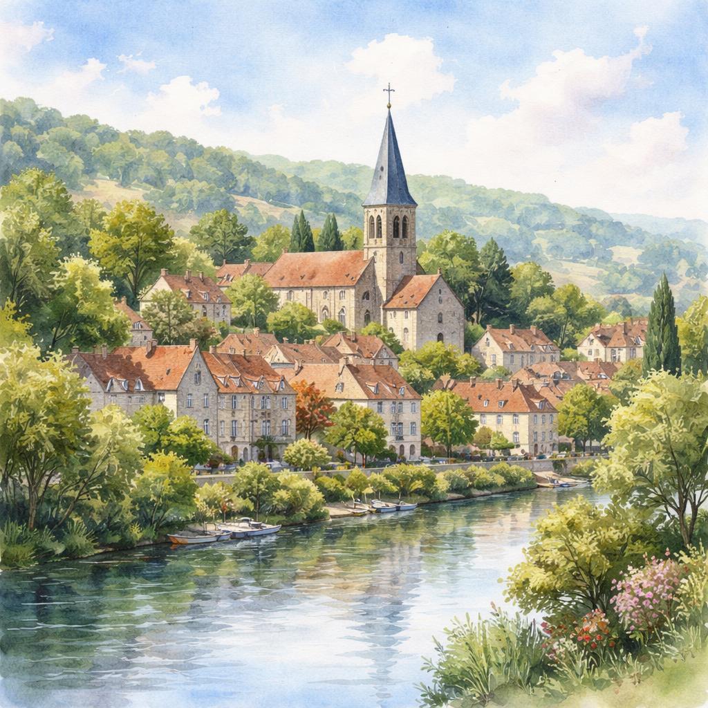 Vernouillet — acuarela — Francia