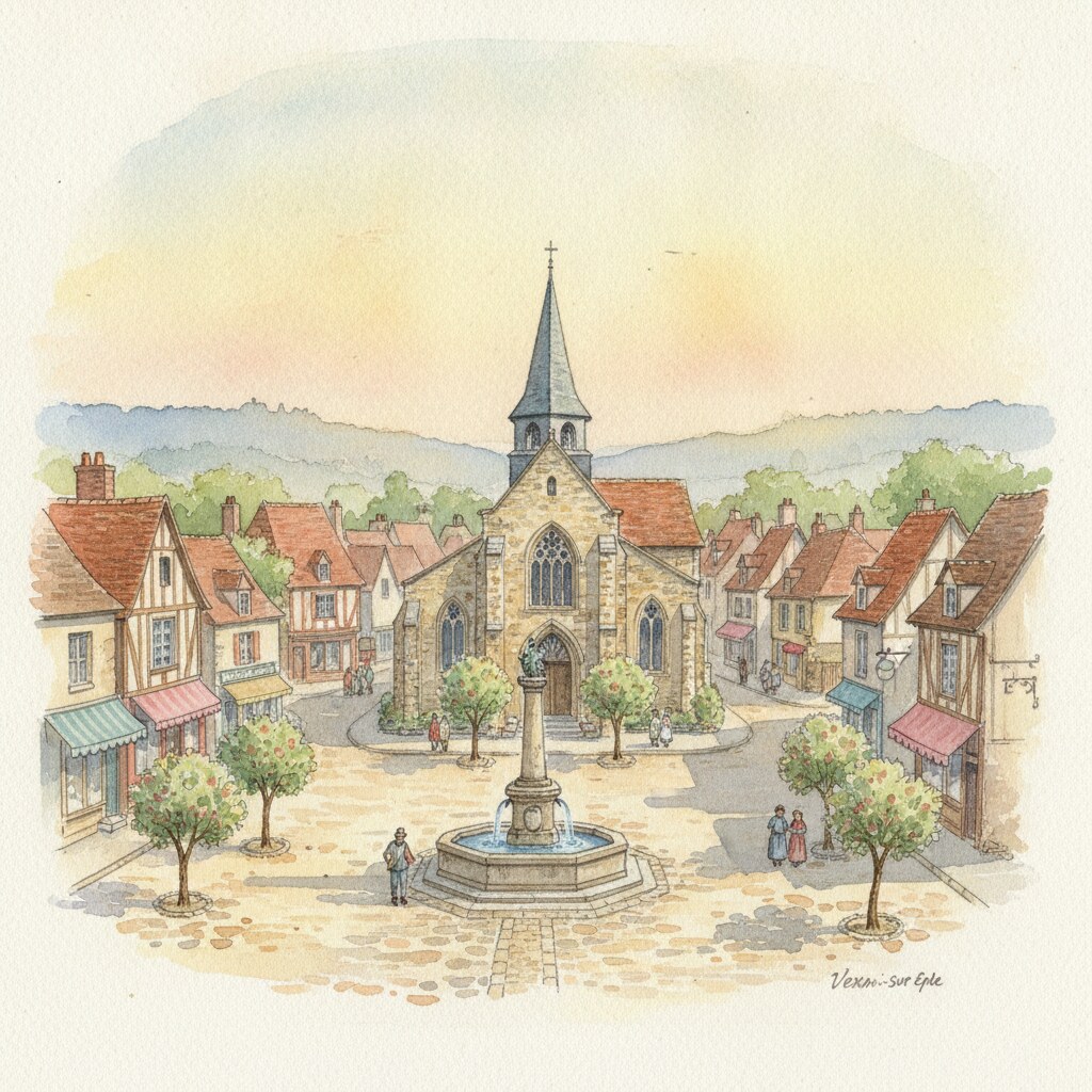 Vexin-sur-Epte — acuarela — Francia