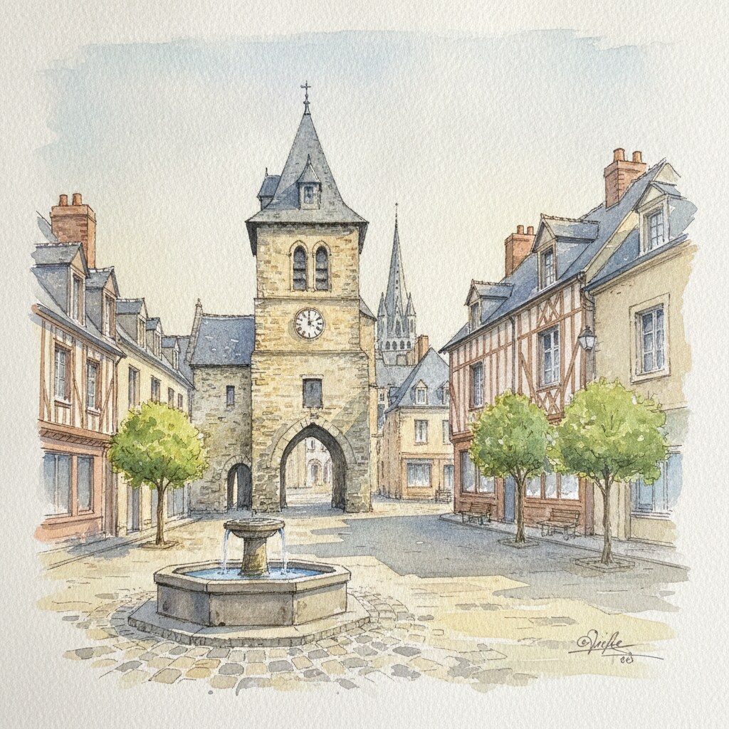 Vire — acuarela — Francia