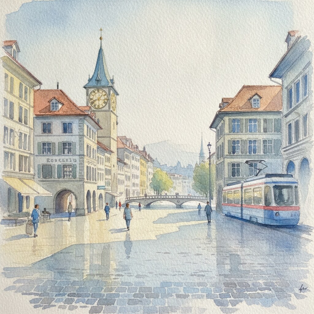Aquarelle de Zurich